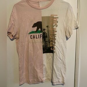 California Graphic T-Shirt - Pink and White